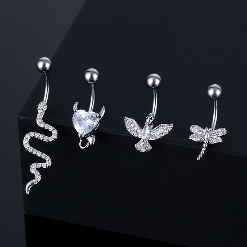 Body Jewelry Belly Button Rings - Kristall Bauchnabel Ring Tier Form Bauch