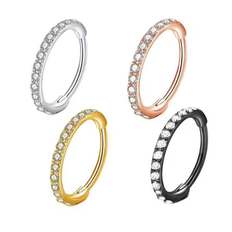 Body Jewelry Ear Piercing - 16G Klarer CZ Nasenring Hoop aus
