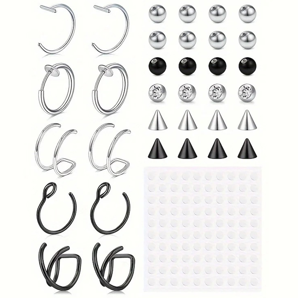 Body Jewelry Ear Piercing - Fake-Piercings, Fake-Lippenring, Fake-Nasenring, Fake-Schlangenbeißer, Fake-Augenbrauenpiercing, Ohrklemme,