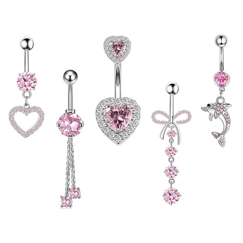 Body Jewelry Belly Button Rings - 1PCS Rosa Krone Bauchnabel Ringe Schmuck