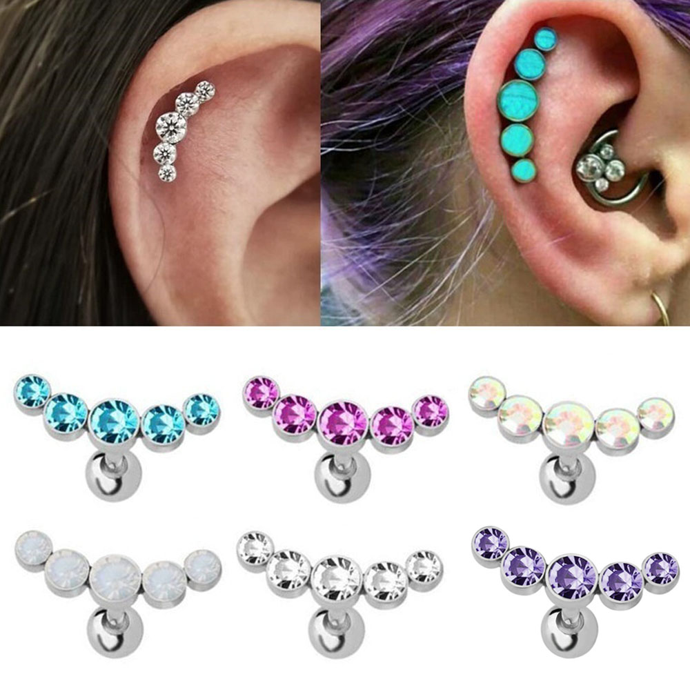 Body Jewelry Ear Piercing - 1 Stück Modischer 16G Edelstahl Ohrstecker
