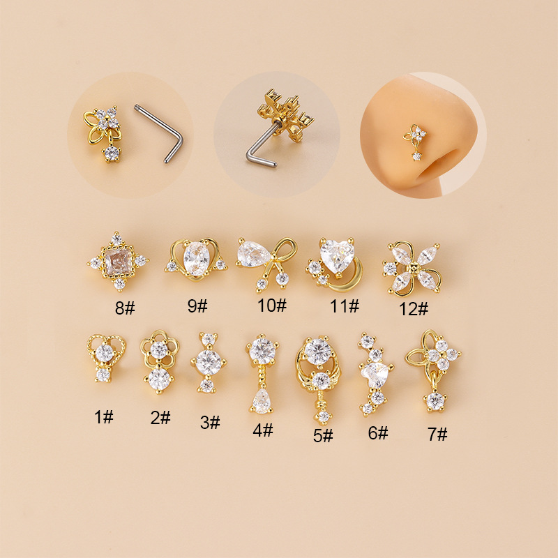 Body Jewelry Indian - 1PC 20G 316L Chirurgenstahl CZ Baumeln