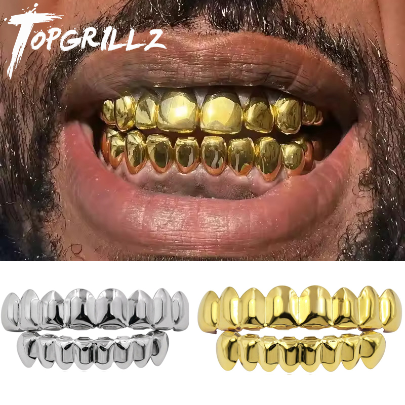 Body Jewelry Real Gold - TOPGRILLZ Gold versilbert HIP HOP Zähne