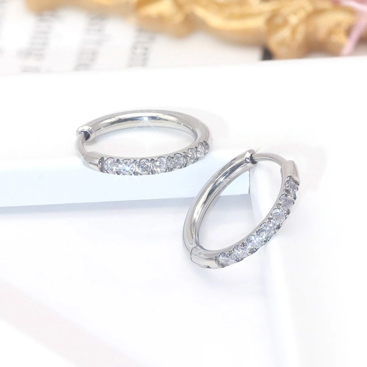 2 Stücke Edelstahl Cz Creolen  – Conch Earring Hoop Bewertung und Preis