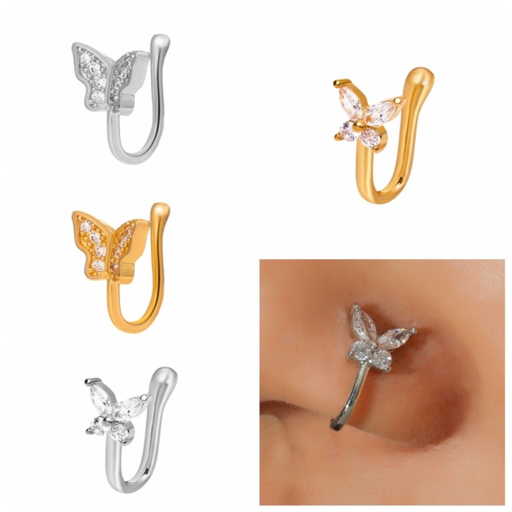 Strass-Schmetterlings-Nasenrin – Body Jewelry Ear Piercing Bewertung und Preis