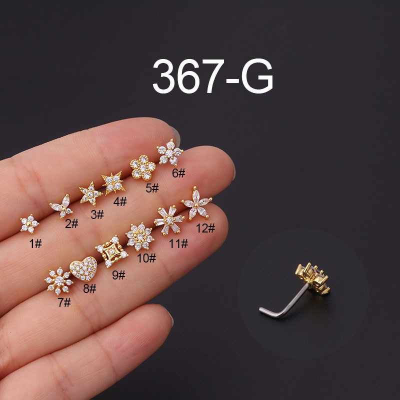 1Pc L Förmigen Nase Bolzen Ede – Body Jewelry Indian Bewertung und Preis