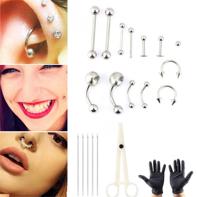 1 Satz professionelles Einweg- – Body Jewelry Ear Piercing Bewertung und Preis