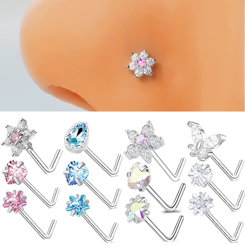 3PC Edelstahl Blume Nasenpierc – Body Jewelry Indian Bewertung und Preis