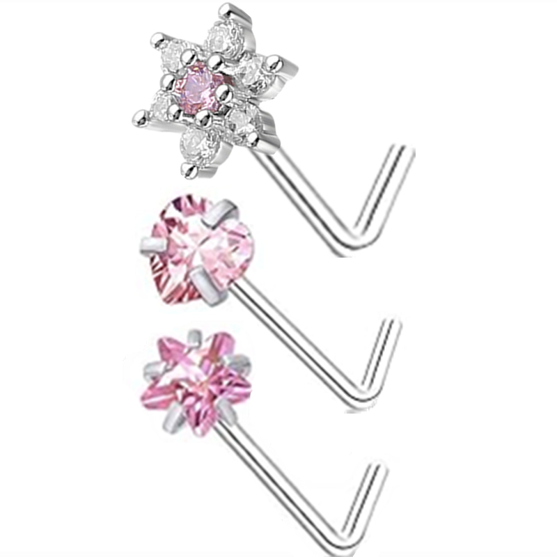 3PC Edelstahl Blume Nasenpierc – Body Jewelry Indian Bewertung und Preis