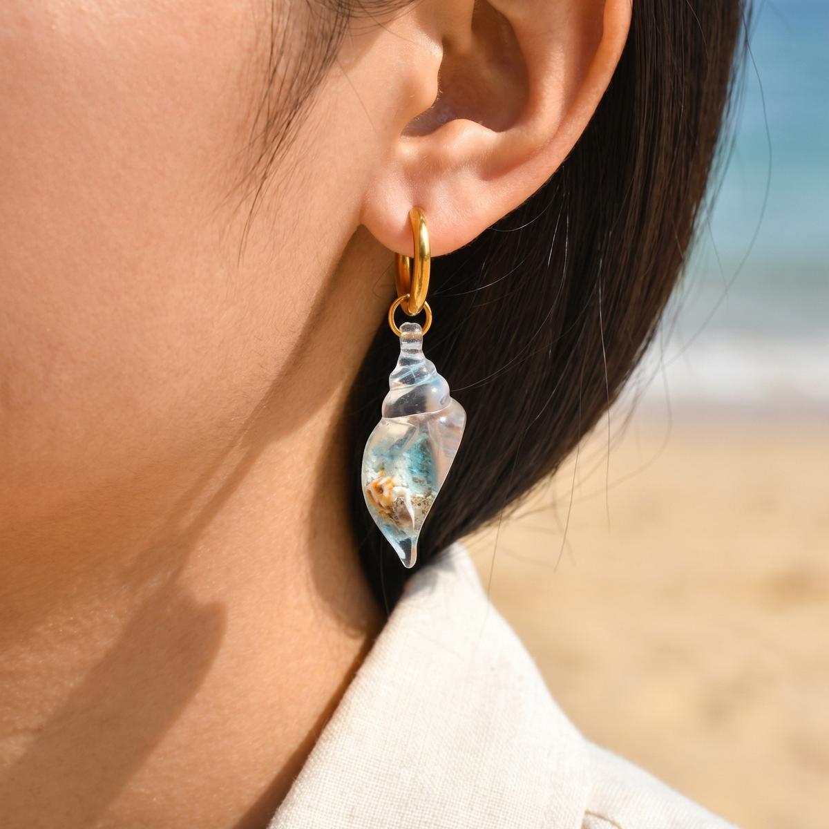 Muschel-Creolen für Damen aus  – Conch Earring Hoop Bewertung und Preis