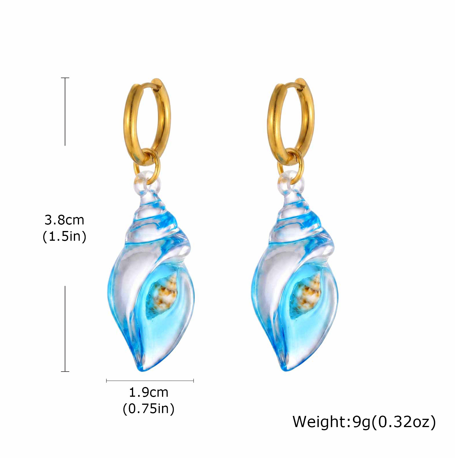 Muschel-Creolen für Damen aus  – Conch Earring Hoop Bewertung und Preis