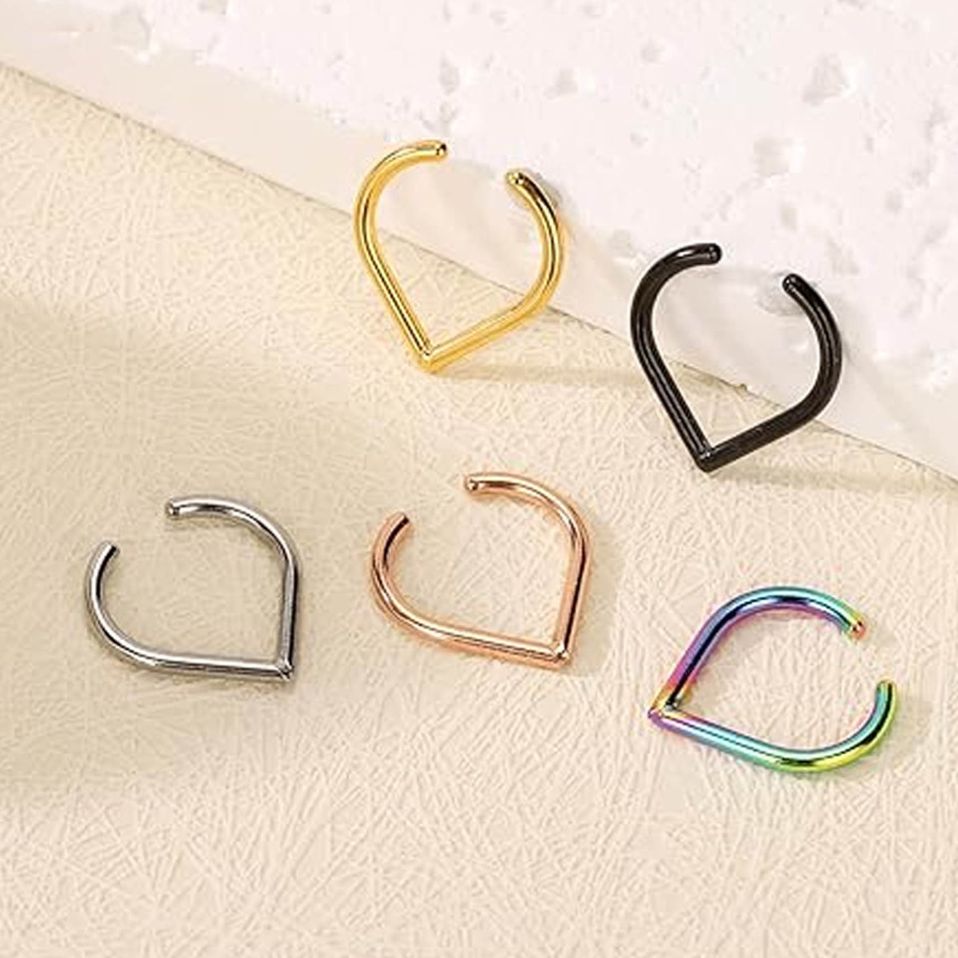 5-teiliges Edelstahl Fake Nase – Body Jewelry Ear Piercing Bewertung und Preis