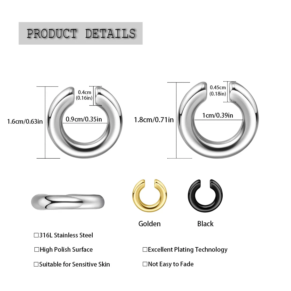 1 Stück Übertriebener C-förmig – Body Jewelry Ear Piercing Bewertung und Preis