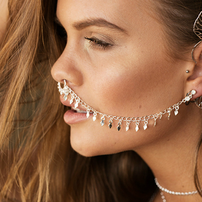 Nase Ring Kette, Hängen Disc H – Body Jewelry Indian Bewertung und Preis