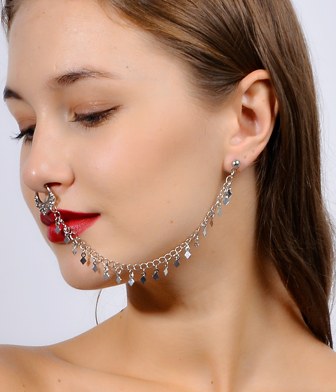 Nase Ring Kette, Hängen Disc H – Body Jewelry Indian Bewertung und Preis
