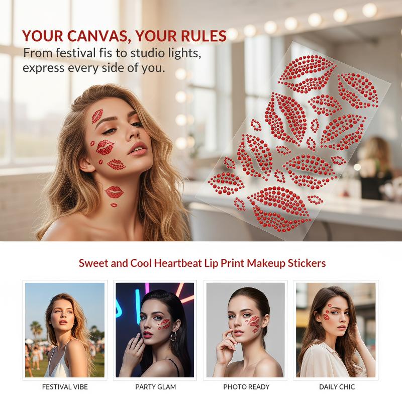1 Blatt Realistischer Roter Ku – Body Jewelry Stickers Bewertung und Preis